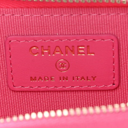 Chanel Caviar Quilted Zipped Key Holder Case Pink 6 of 7