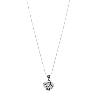 John Hardy Sterling Silver Blue Topaz Kali Lava Heart Pendant Necklace 1 of 5