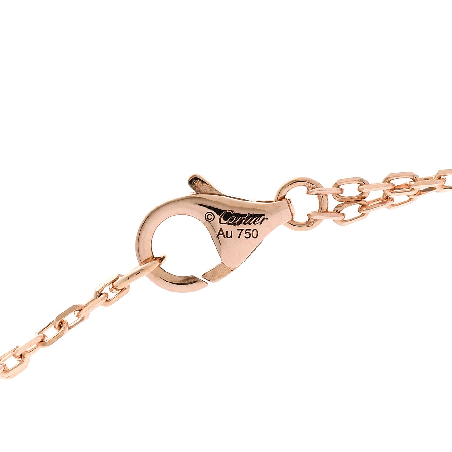 18K Pink Gold 2 Diamond LOVE Necklace