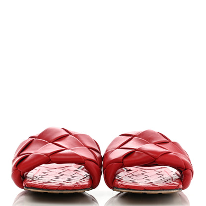 Bottega Veneta Nappa Maxi Intrecciato Lido Flat Sandals 38 Bright Red 2 of 11