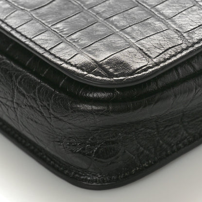 Saint Laurent Crocodile Embossed Toy Charlotte Messenger Bag Black 9 of 9