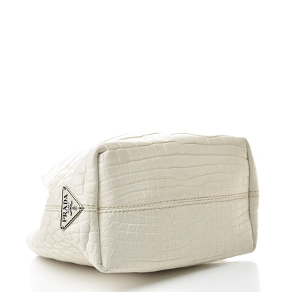 Prada Crocodile Clutch White 4 of 8