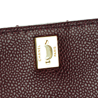 Chanel Caviar Square Stitched Medium Flap Burgundy 6 of 8