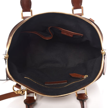 Burberry Bridle Calfskin House Check Small Orchard Bowling Bag Deep Claret 5 of 12