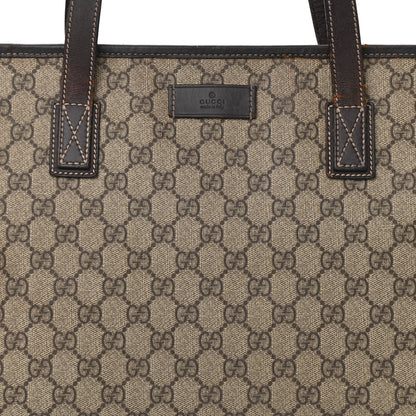 Gucci GG Supreme Monogram Medium Zippered Shopping Tote Dark Brown 8 of 14