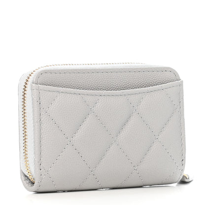 Chanel Caviar Quilted Zip Coin Purse Grey 3 of 8