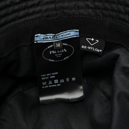 Prada Re-Nylon Metal Triangle Logo Womens Bucket Hat M Black 9 of 9