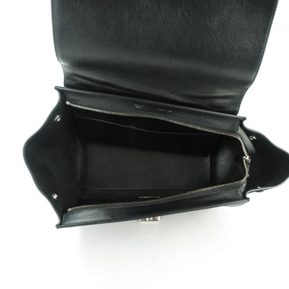 Celine Drummed Calfskin Suede Small Trapeze Black 5 of 8
