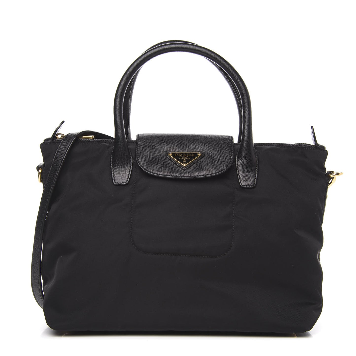 Saffiano Tessuto Nylon Tote Black