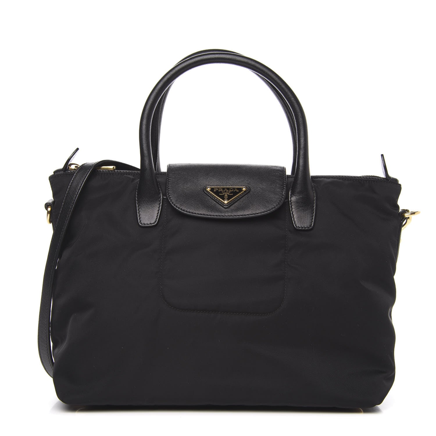 Prada Saffiano Tessuto Nylon Tote Black 1 of 10