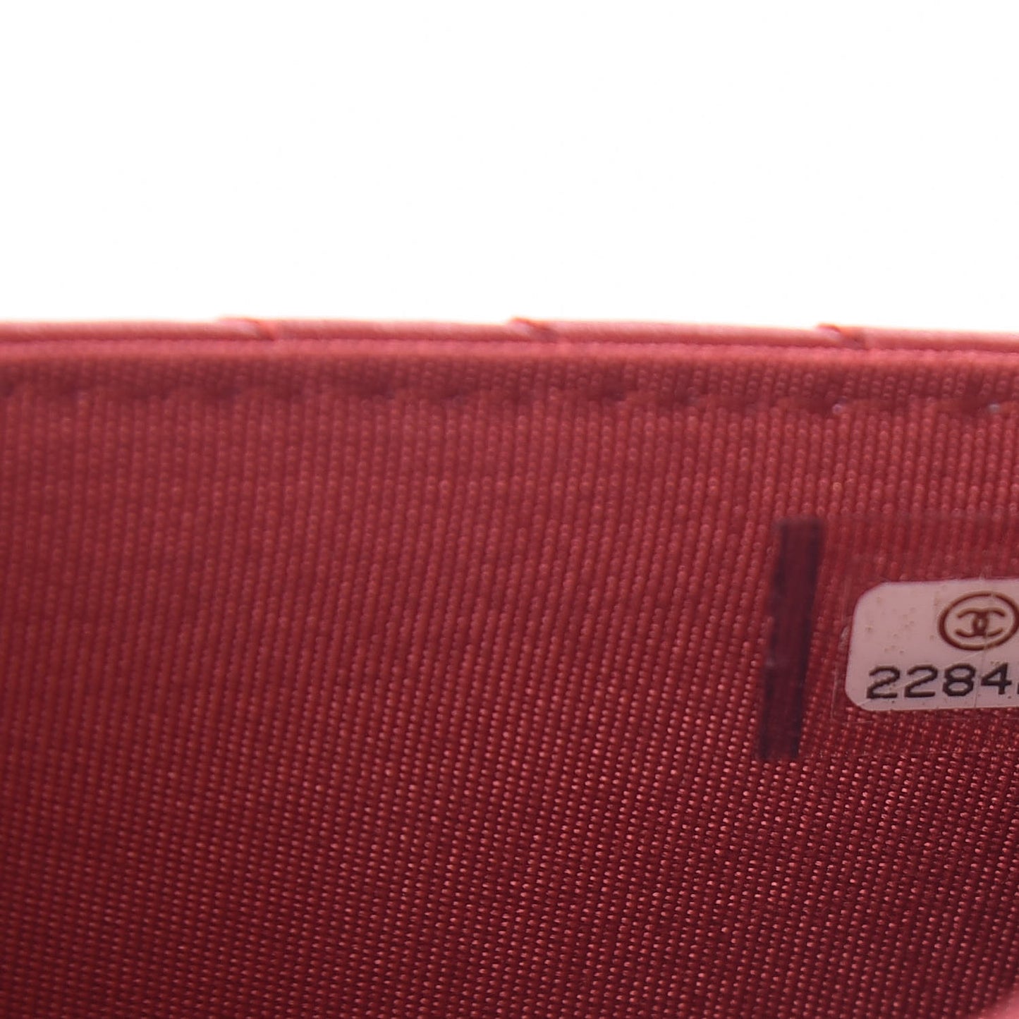 Calfskin Chevron Quilted Boy Wallet On Chain WOC Red