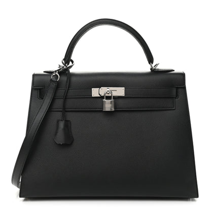 Hermes Epsom Kelly Sellier 32 Black 1 of 11