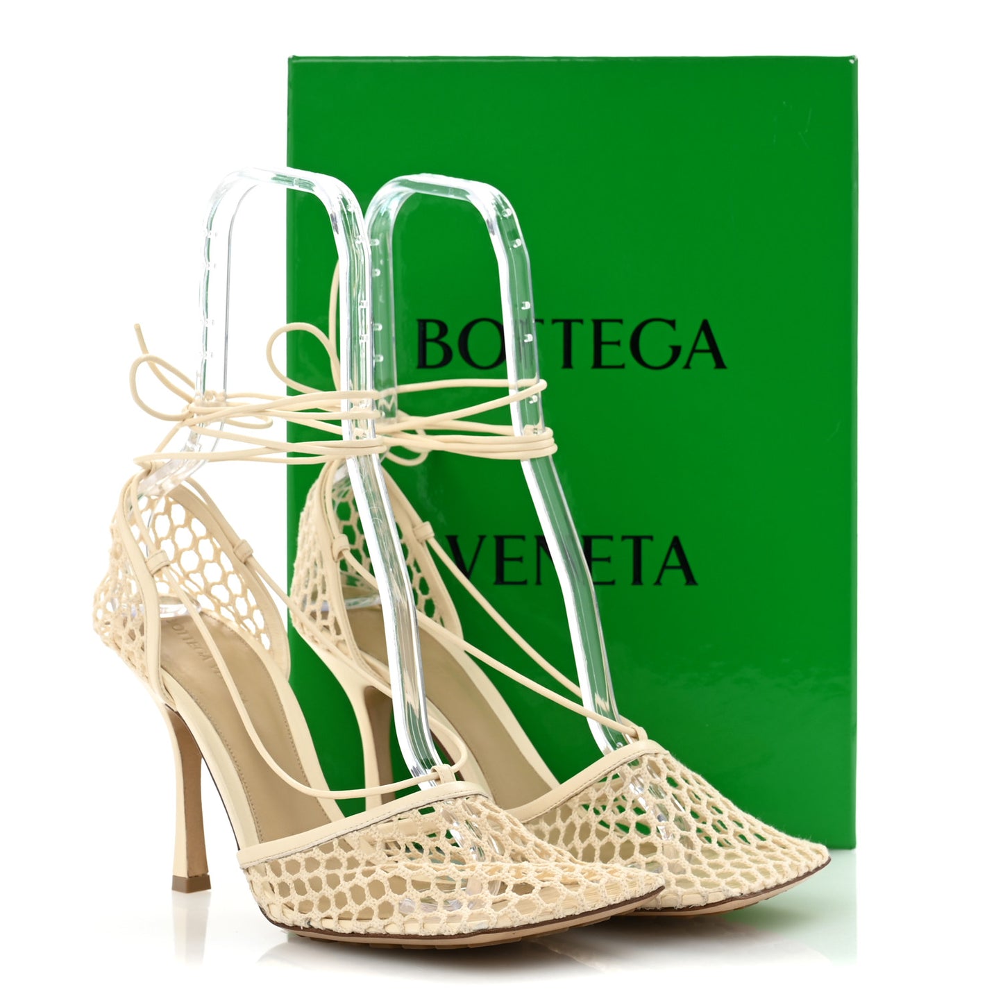 Mesh Nappa Stretch Ankle Tie Sandals 40.5 Toile