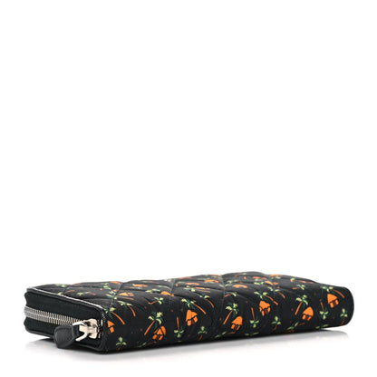 Prada Nylon Quilted Palm Tree Zip Wallet Black 4 of 9