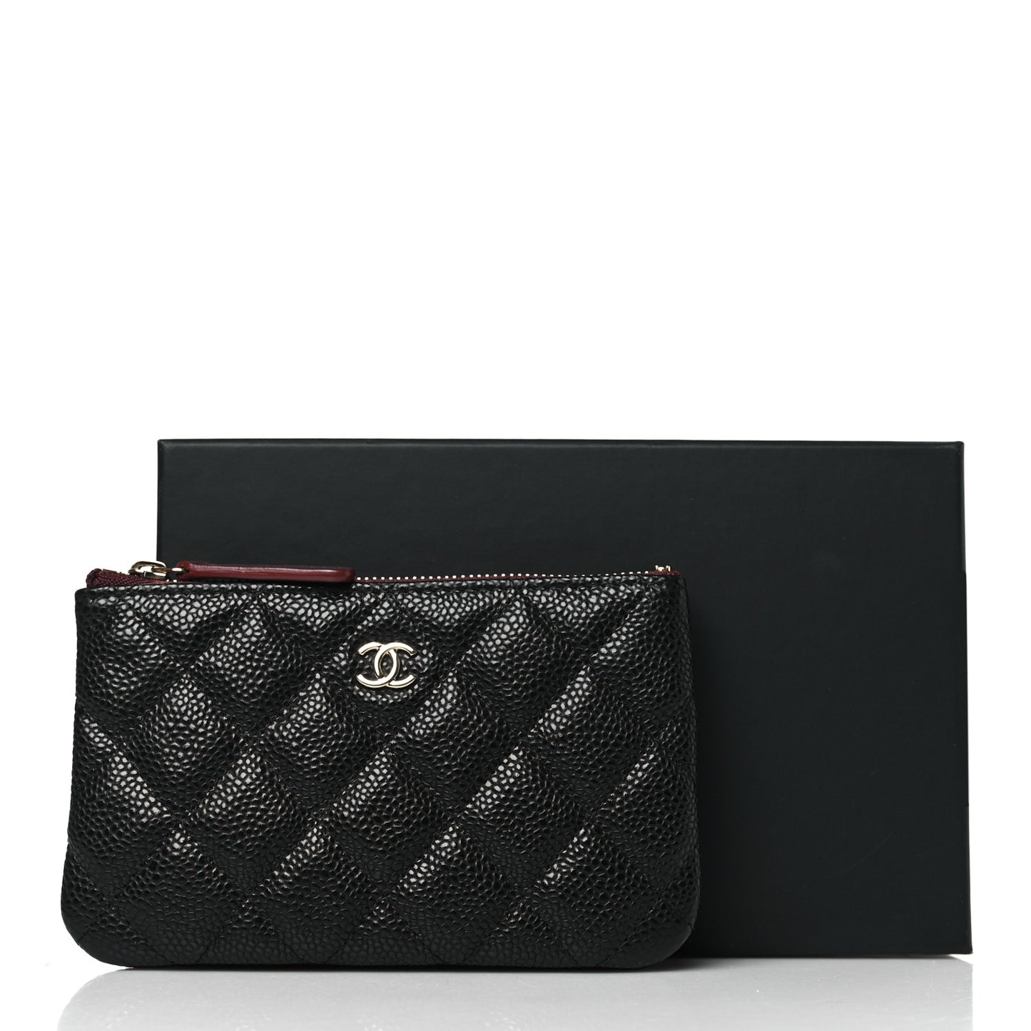 Caviar Quilted Small Cosmetic Case Black