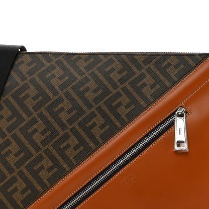 Fendi Glazed Fabric Vitello King FF 1974 Diagonal Medium East West Messenger Tobacco Moro Cuoio 4 of 9