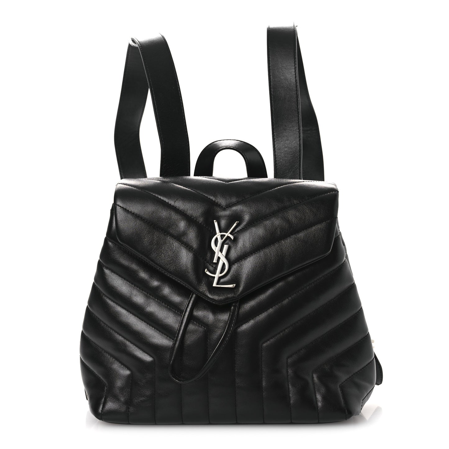 Calfskin Y Quilted Monogram Small Loulou Backpack Black