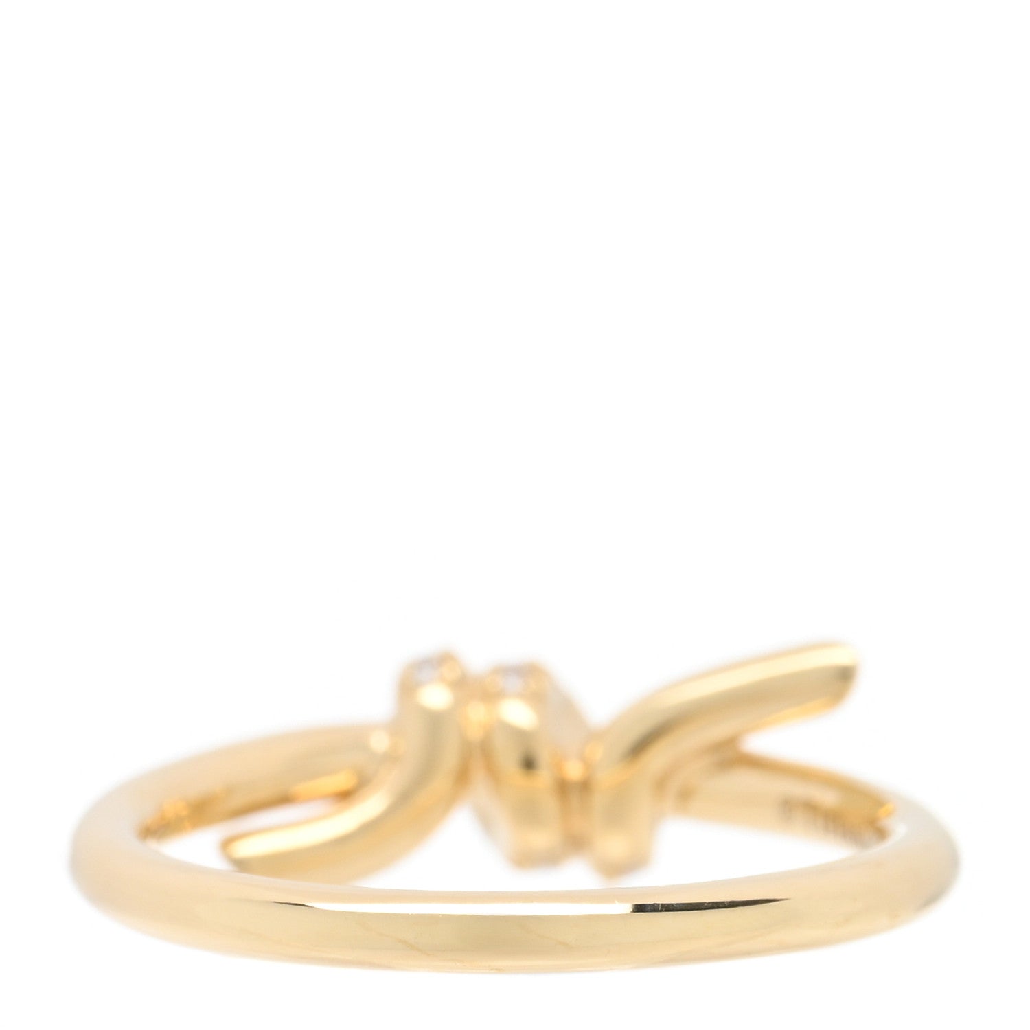 Tiffany 18K Yellow Gold Diamond Small Knot Ring 45 3.5 3 of 5