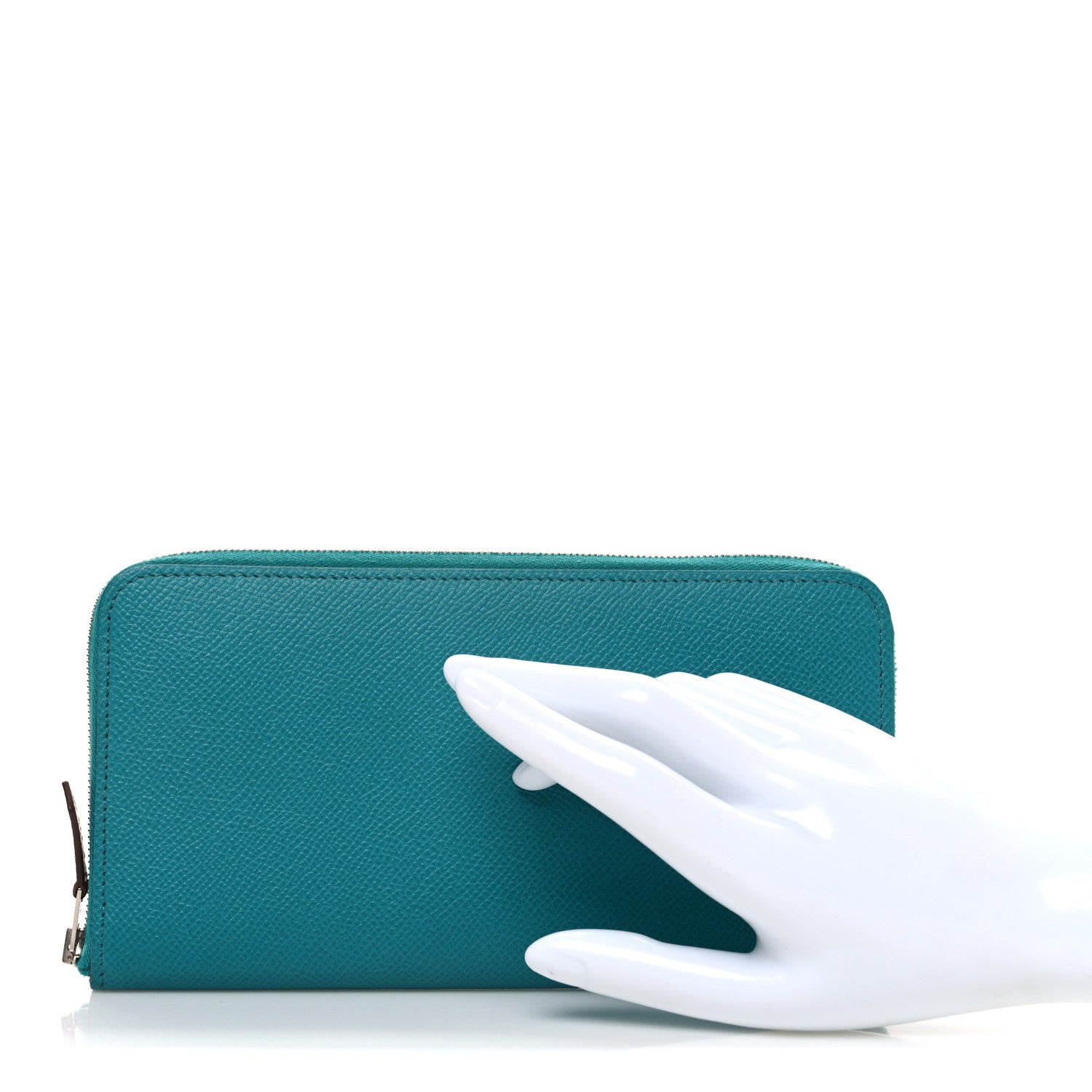 Hermes Epsom Silk'In Wallet Bleu Paon 2 of 7