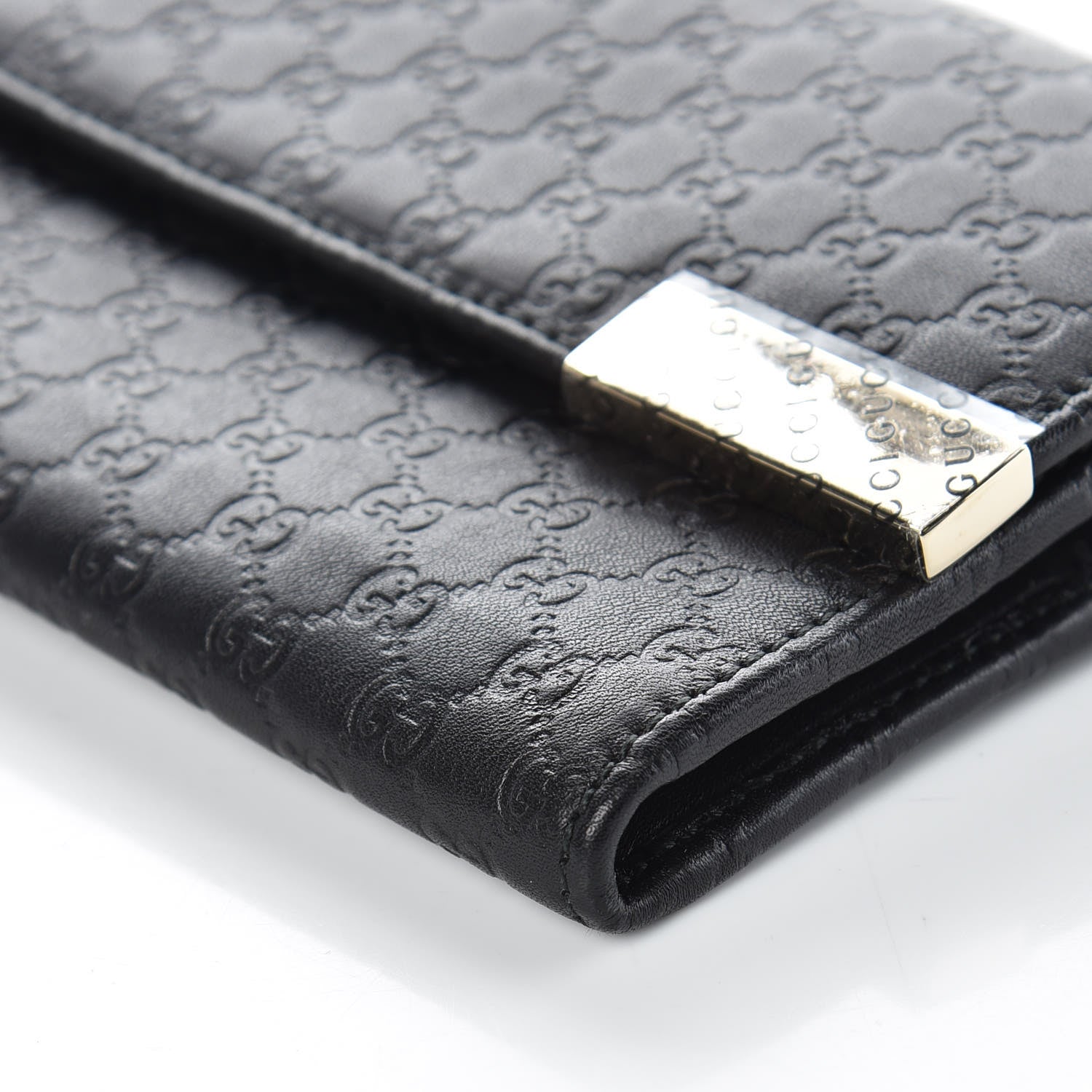 Gucci Soft Microguccissma Dice Continental Flap Wallet Black 6 of 9
