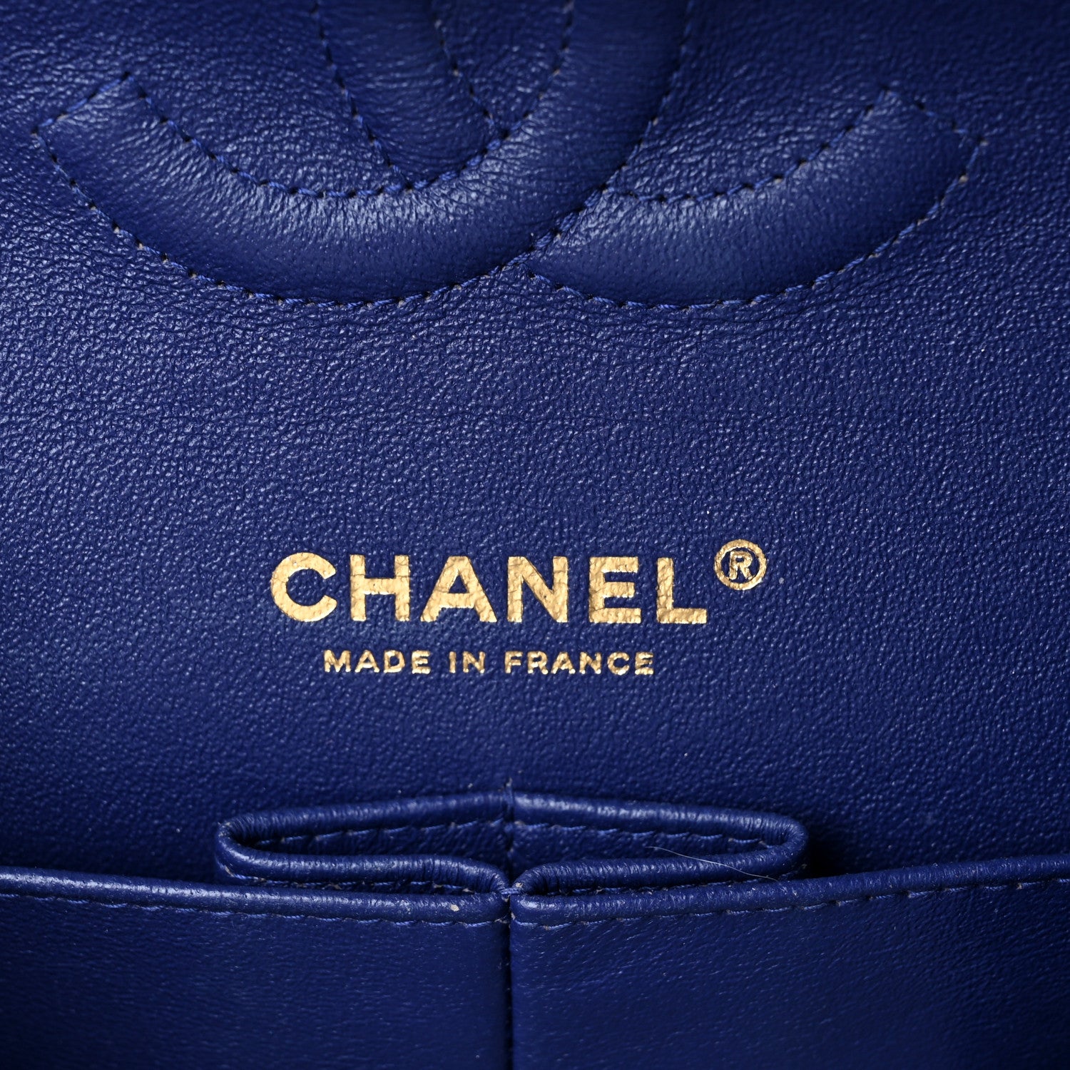 Chanel Lambskin Chevron Quilted Medium Double Flap Blue 6 of 11