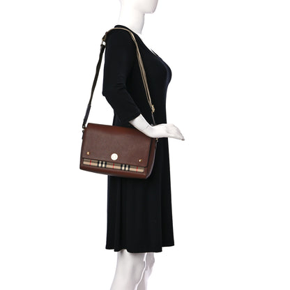 Burberry Calfskin Vintage Check Note Crossbody Bag Malt Brown 2 of 11