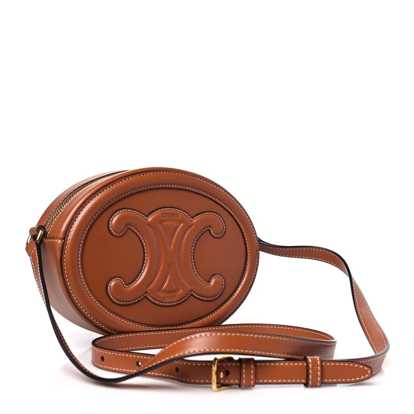 Smooth Calfskin Cuir Triomphe Oval Bag Tan