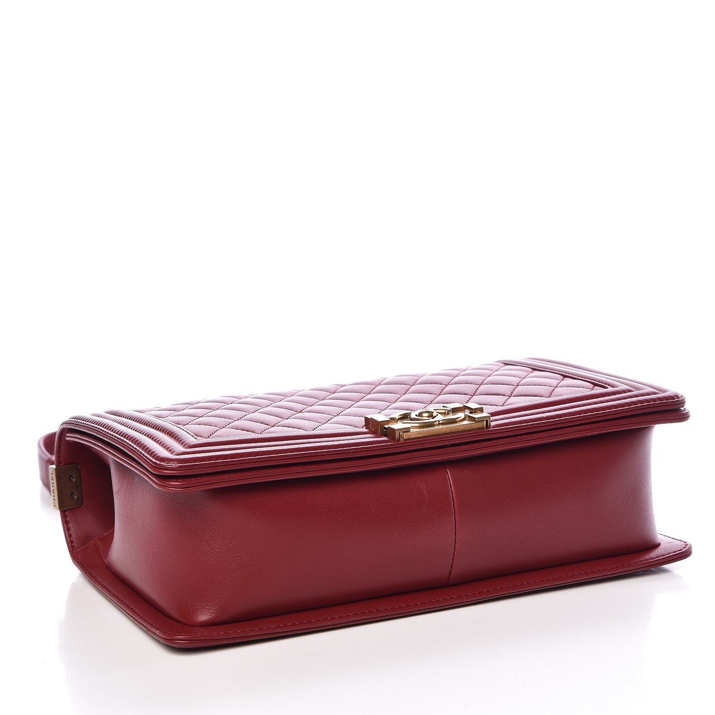 Lambskin Quilted New Medium Boy Flap Dark Red