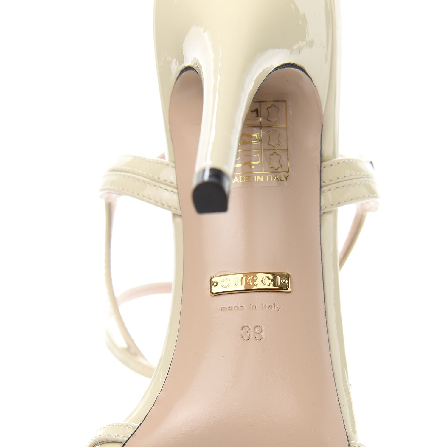 Gucci Patent Strappy Sandals 39 Vintage White 7 of 8