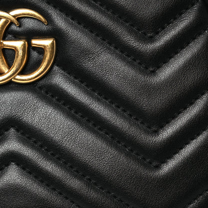 Gucci Calfskin Matelasse Mini GG Marmont Chain Shoulder Bag Black 8 of 15