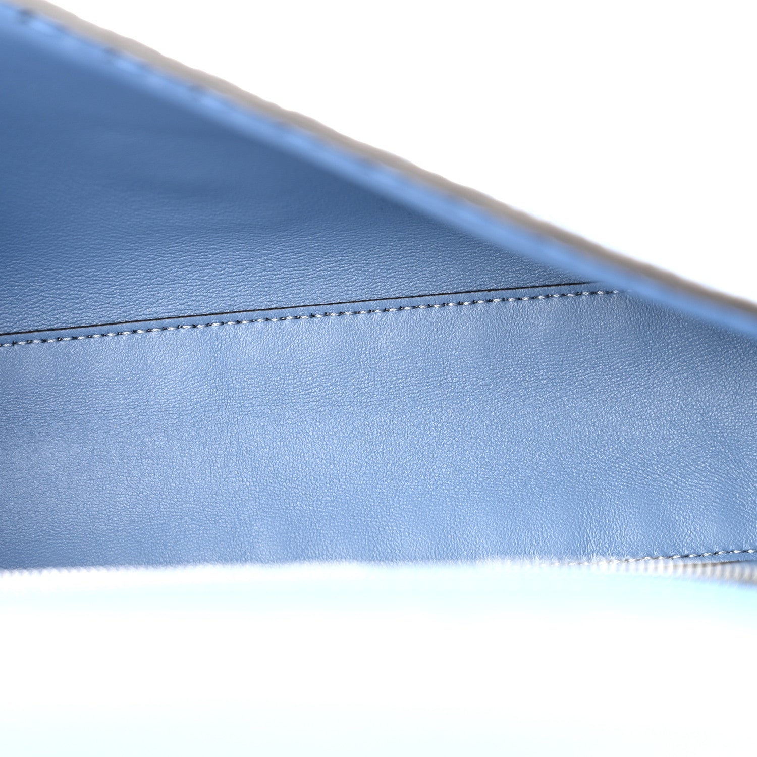 Fendi Cuoio Roma Sellerissima Nappa Sintetica Tape Stitch Baguette Placca Placca Argento Blue 5 of 15