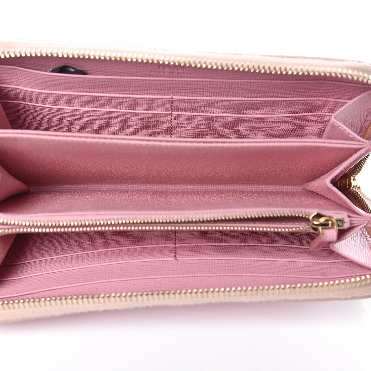 Vitello Elite QuTweet Studded Zip Around Wallet Pink