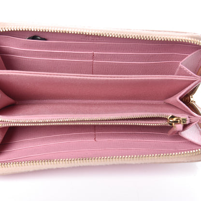 Fendi Vitello Elite QuTweet Studded Zip Around Wallet Pink 5 of 6