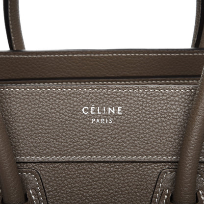 Celine Drummed Calfskin Micro Luggage Souris 8 of 8