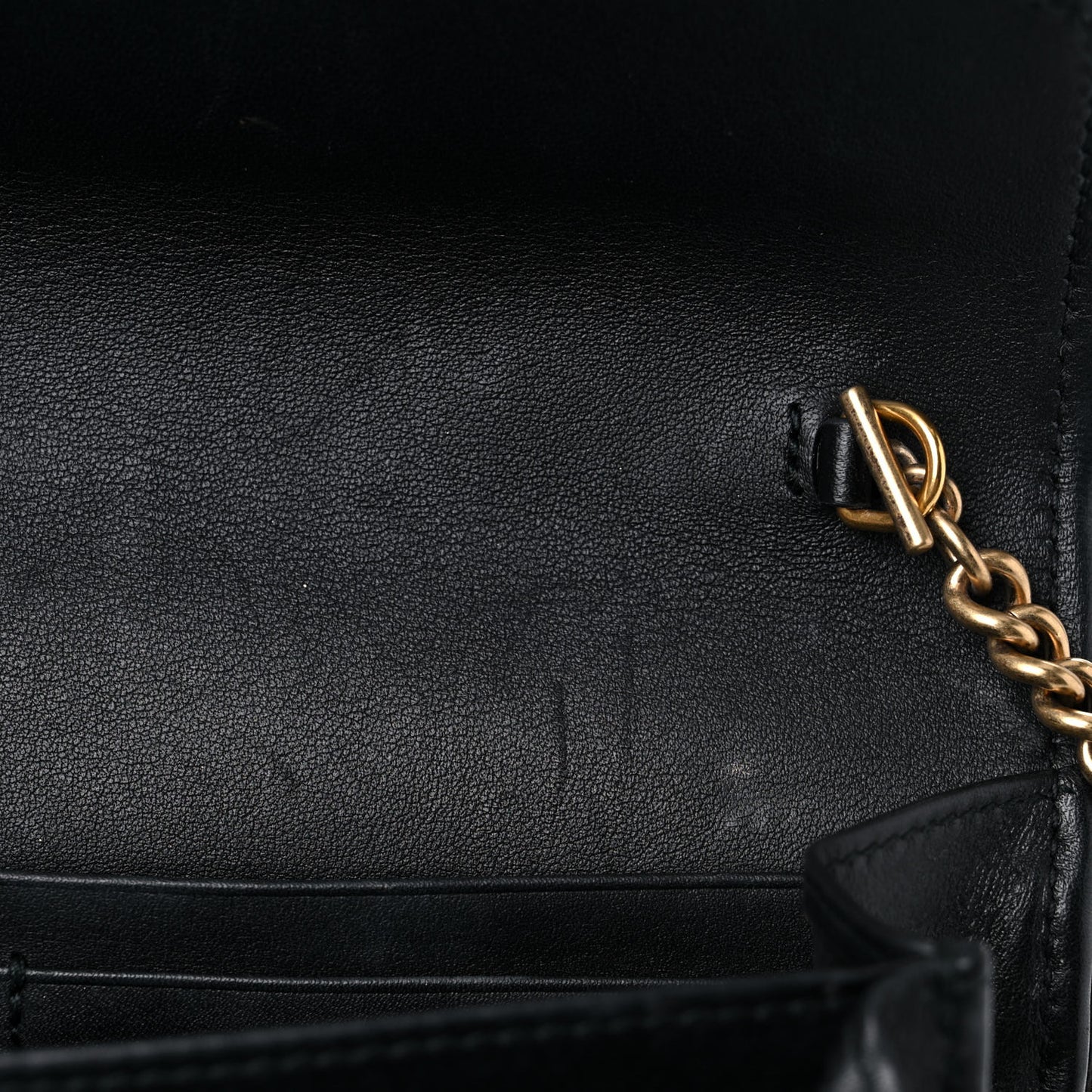 Velvet Matelasse GG Marmont Chain Wallet Black
