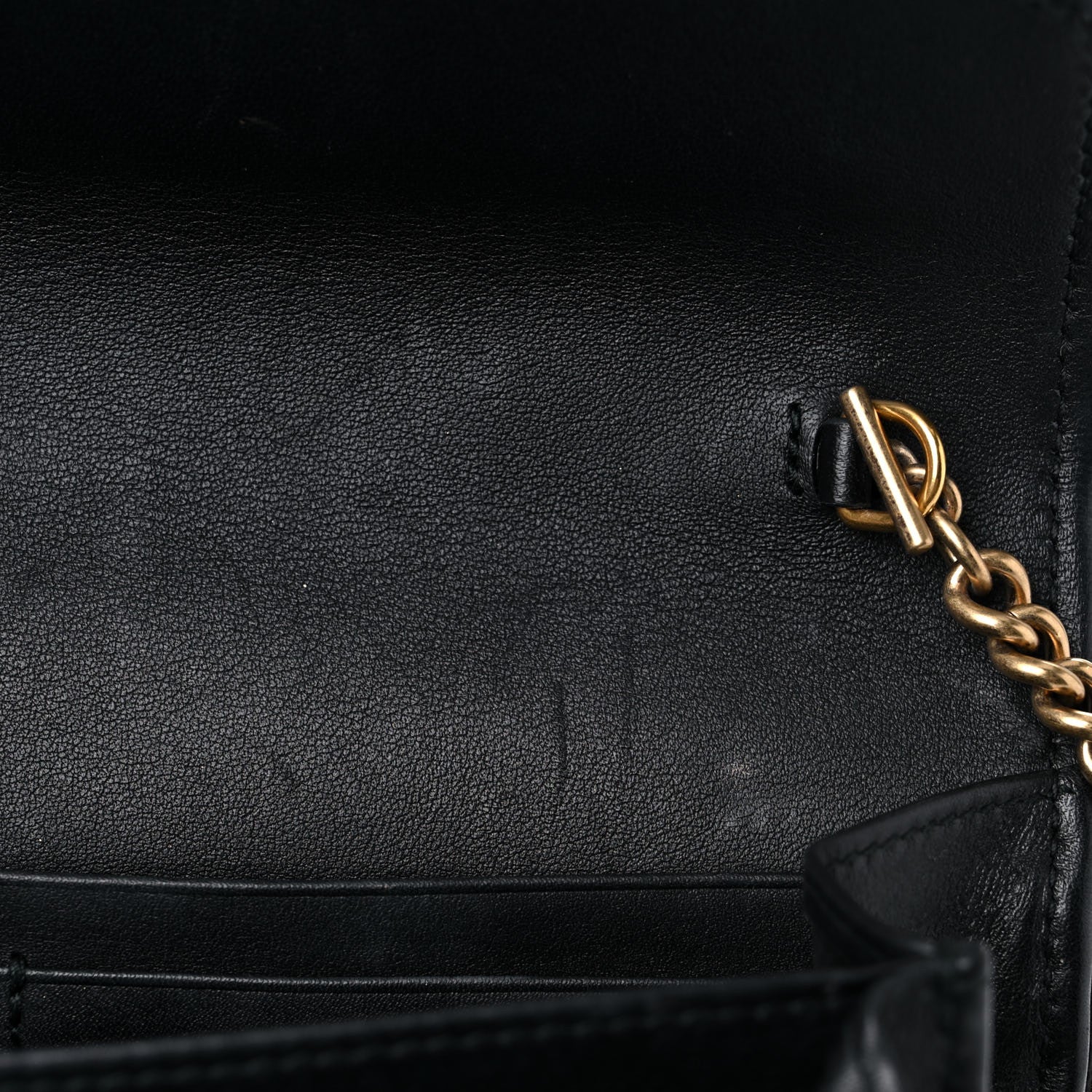 Gucci Velvet Matelasse GG Marmont Chain Wallet Black 16 of 24