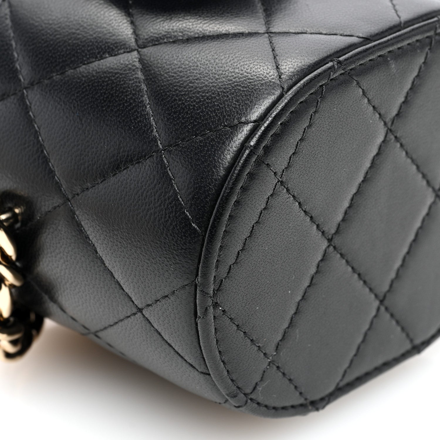 Chanel Lambskin Quilted Mini Vanity Case With Chain Black 9 of 10