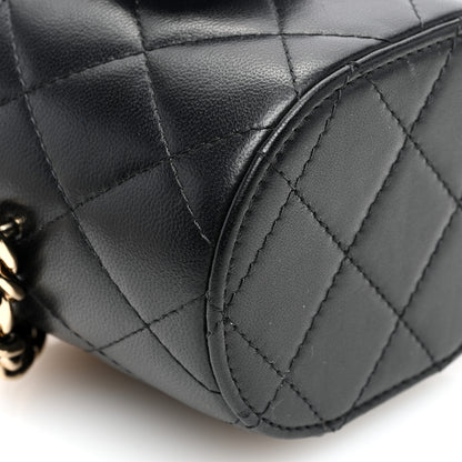 Chanel Lambskin Quilted Mini Vanity Case With Chain Black 9 of 10