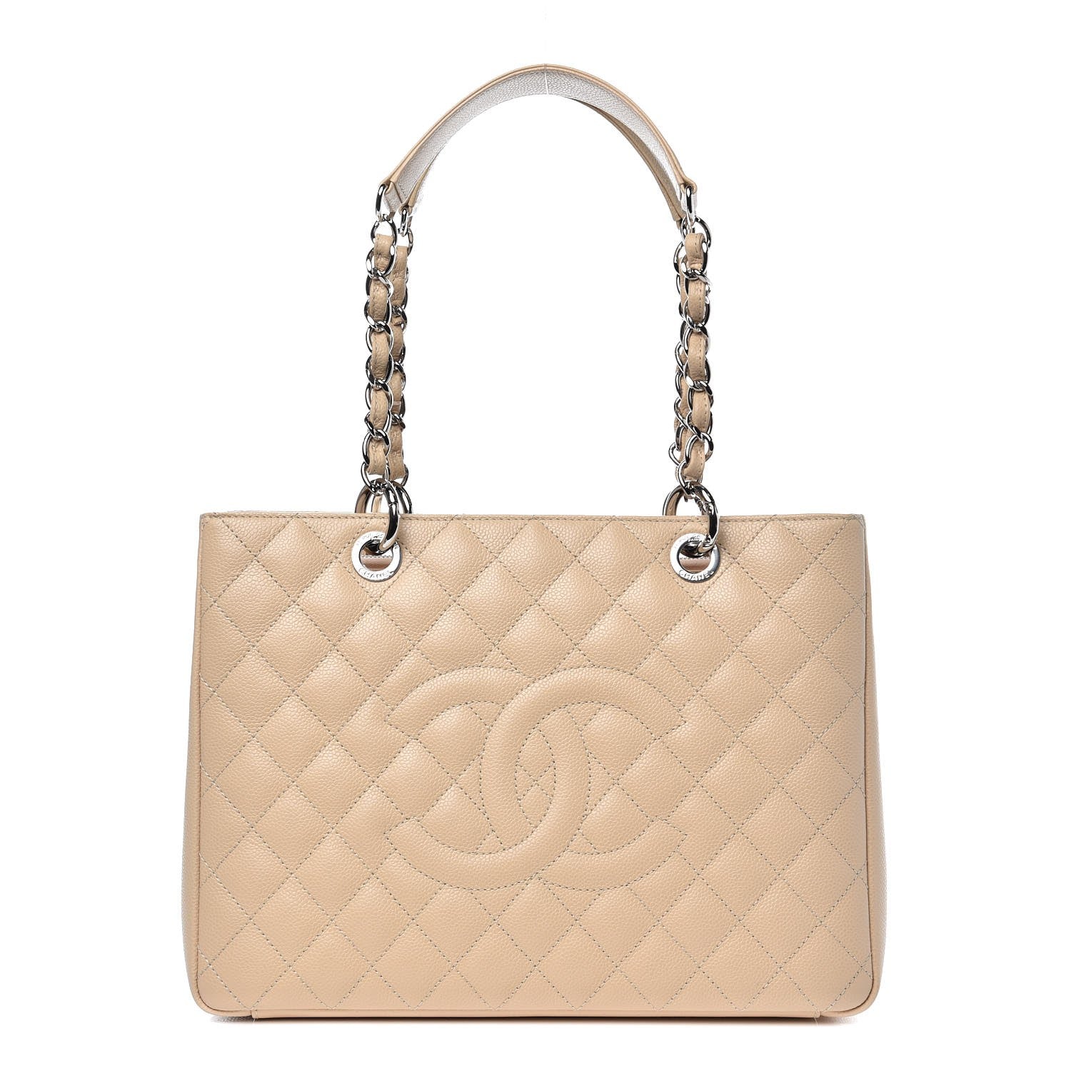 Chanel Caviar Quilted Grand Shopping Tote GST Beige Clair 1 of 10