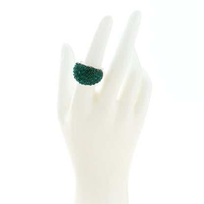 David Yurman Sterling Silver Diamond Green Onyx Cable Berries Dome Ring 54 7 2 of 5