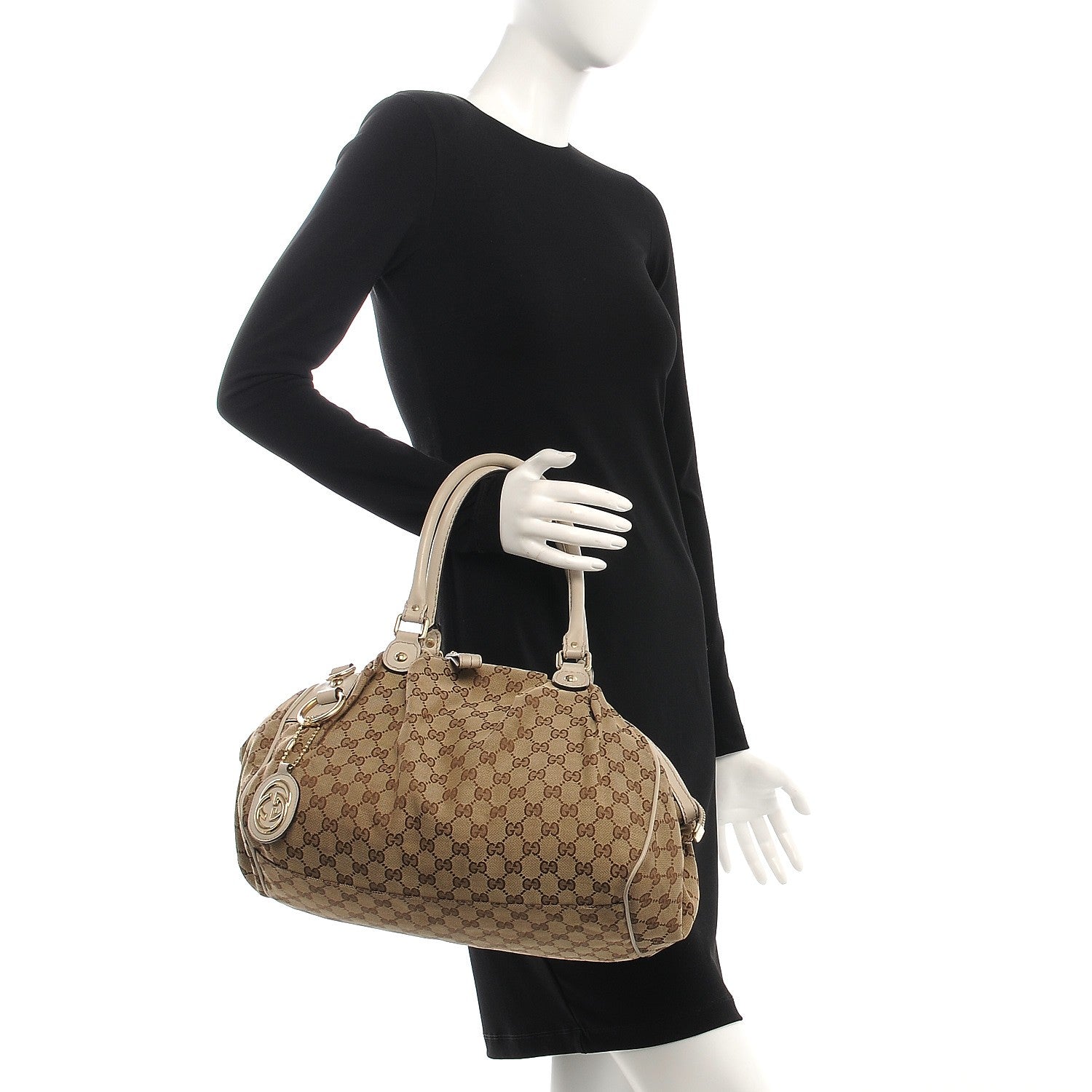 Gucci Monogram Medium Sukey Boston Off White 3 of 10