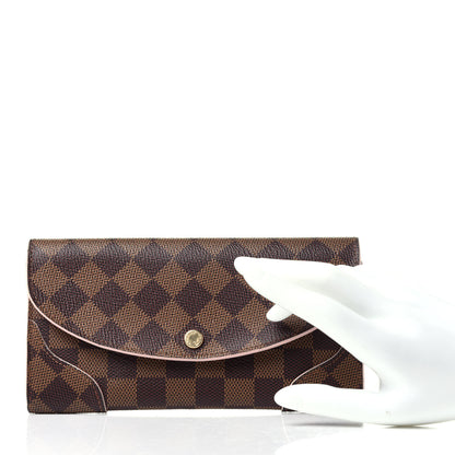 Louis Vuitton Damier Ebene Caissa Wallet Rose Ballerine 2 of 12
