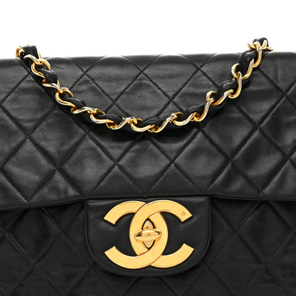 Chanel Lambskin Quilted XL Jumbo Single Flap Black 5 of 15