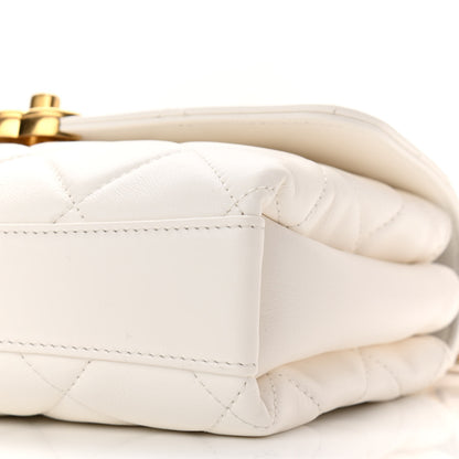 Chanel Lambskin Quilted Small CC Crystal Logo Chain Flap White 10 of 11