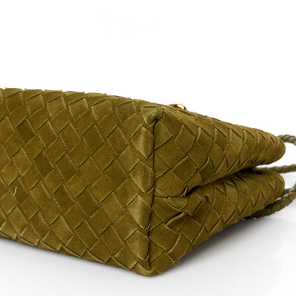 Bottega Veneta Suede Intrecciato Small Andiamo Shoulder Bag Olive Oil 10 of 10
