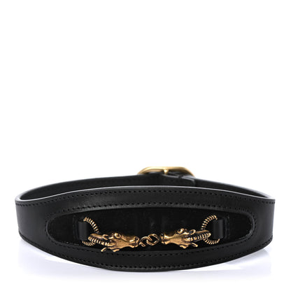 Gucci Calfskin Horse Head Choker Black 1 of 4