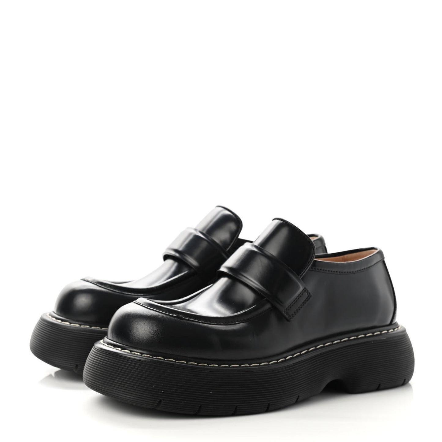 Brushed Calfskin Swell Loafers 40 Black