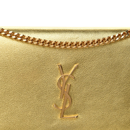 Saint Laurent Metallic Calfskin Monogram Chain Wallet Gold 10 of 10