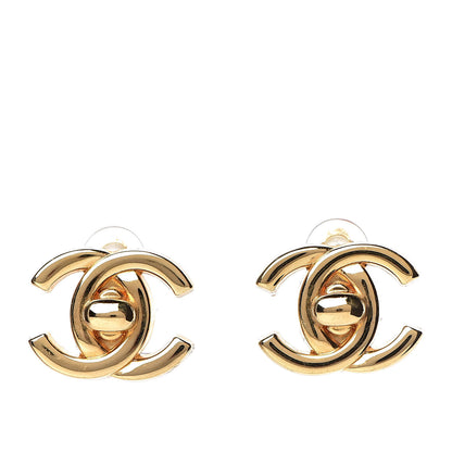 Chanel Metal CC Turnlock Clip On Earrings Gold 1 of 4