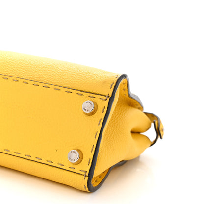 Fendi Cuoio Romano Selleria Mini Peekaboo Iconic Satchel Limone 11 of 14